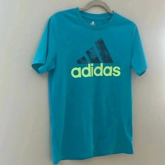 ❤️Host  Picks❤️[YXL]NWOT Adidas Turquoise Logo Shirt- Youth XL or Adult S/M - Picture 1 of 4
